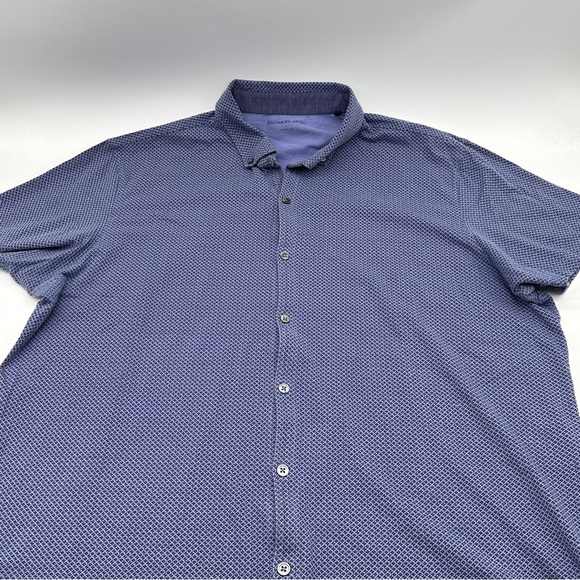 Zachary Prell Stretch Fabric Button Up Shirt Men's L Short Sleeve Blue - Picture 1 of 8
